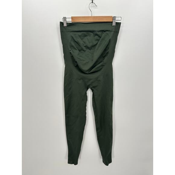 Blanqi Womens Everyday Maternity Leggings Size L Olive Green Belly Support - Picture 1 of 7